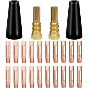 24PCS Flux Core Gasless Nozzles Welding Gun Accessory Kit,MIG Welding Accessories,Compatible with Lincoln FC90 Forney Titanium (.035" Accessory Kit)