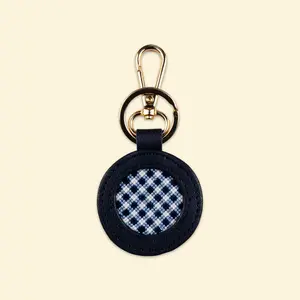 Plaid Circle Key Fob Needlepoint Kit - Happy Stitching All-in-One, Self-Finish Keychain Needlepoint Kit