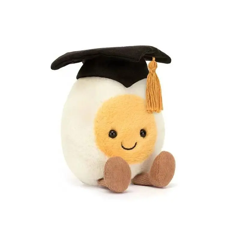 Safe Materials BPA-Free Latex-Free Unisex Funny Doctor Egg Breakfast Plush Toy, Graduation Gift for Students, Children Development Occupations-Themed Office Decor Throw Pillow Doll, Nitrosamine Free