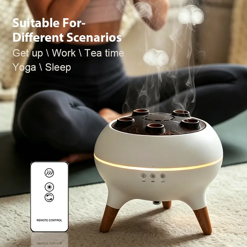 Ultrasonic Aroma Humidifier - Cool Mist Quiet Home Appliance with Jellyfish Glow Mode, Direct Spray Mode, Timer & Remote, Colorful Flame Light, White Noise, Ideal for Plant Lovers at Home/Office
