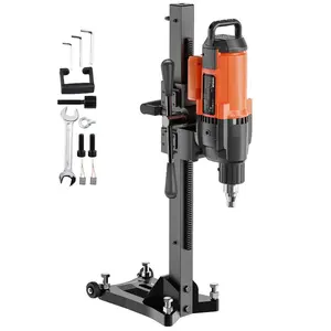 fathersdaygift VEVOR Diamond Core Drilling Machine, 10in Wet Concrete Core Drill Rig with Stand Wheels, 750RPM Speed 1-1/4 Thread Lifting Handle, 10in Drilling Diameter for Concrete Brick Block Stone, 2500W