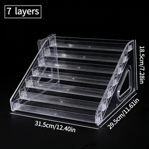 7 Layers Acrylic Organizer 31.5cm x 29.5cm x 18.5cm Clear Storage Rack for Makeup and Cosmetics Transparent Design for Easy Visibility
