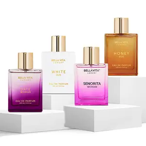 The Showstopper by BellaVita Luxury | Perfume Gift Set for Women & Unisex | Includes Senorita (Floral Fruity Vanilla), Date (Fruity Spicy), White Oud (Woody & Fresh), and Honey Oud (Floral Spicy) | 4 x 3.4 Fl.oz | Vegan & Cruelty-Free Long-Lasting EDP