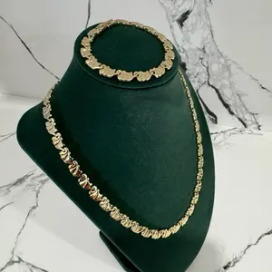 Xuping 14K Gold-Plated Chain and Bracelet Set High-Quality Laminated Jewelry Set for Elegance