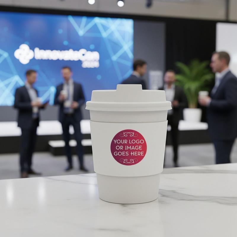 Custom Coffee Cup Sleeves - Your Logo & Image for Weddings & Events 8 oz & 10-16 oz Eco-Friendly Paper Sleeves for Coffee Bars and Favors