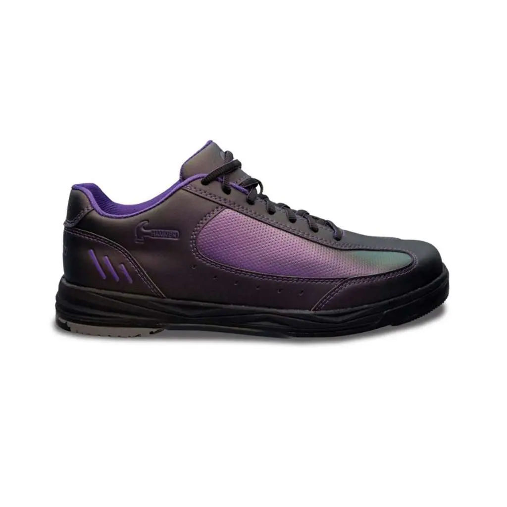 Hammer Vicious Right-Hand Bowling Shoe - Purple, Smooth Leather Heel, Breathable Mesh, Smooth Footbed, Grooved Rubber Outsole, Memory Foam Cushioning, Leather Accessory Bag, Game Day Shoe Cover, Slide Sole