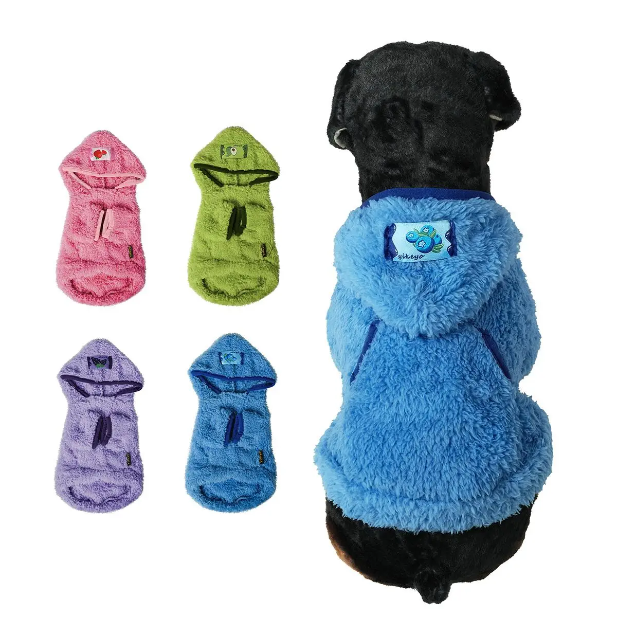 Dog Hoodie, 1 Count Soft Plush Pet Coat, Waterproof winter Pet Clothes, Pet Supplies for Small Medium Large Dogs, Dog & Cat Clothing