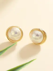 Faux Pearl Decor Stud Earrings, Elegant Stud Earrings for Women & Girls, Trendy All-match & Exquisite Jewelry for Birthday Gift