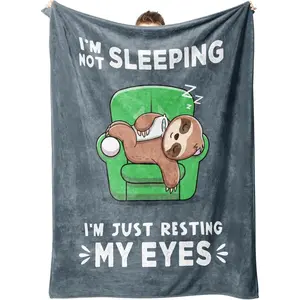 Flannel Blanket |Funny "I'm Not Sleeping" Flannel Throw Blanket, Perfect Christmas Birthday Gifts For Men Dad Grandpa Husband Boyfriend Brother Uncle, Cozy Warm Novelty Gift| Home & Gift