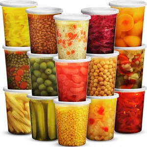 32 Oz Deli Food Containers with Lids - (36 Sets) Quart Airtight Plastic Food Storage for Takeout, Meal Prep, To-Go, Soup Freer Containers with 36 Lids, BPA-Free, Dishwasher, Microwave Safe