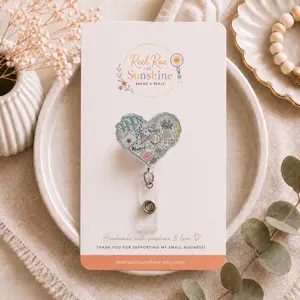 Magical Wizard Badge Reel | Cute Witch Fantasy ID Card Holder | Heart Shaped Retractable Badge Holder for Nurses | Cute Academy ID Clip