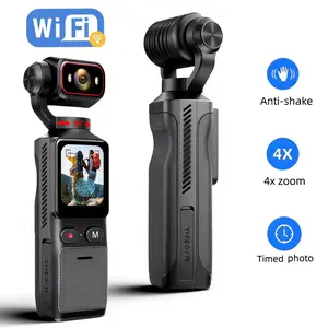 WiFi Vlogging Camera, 4K Body Camera with EIS Stabilization, 1.69" HD Touch Screen, Wide Angle, 4x Zoom, Portable Pocket Camera with 180° Rotating Lens and Built in Microphone for Audio & Video Recording, Sports DV
