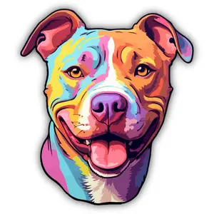 Color Art American Pitbull Cut To Shape Vinyl Sticker (Automotive, Window, Water bottle)