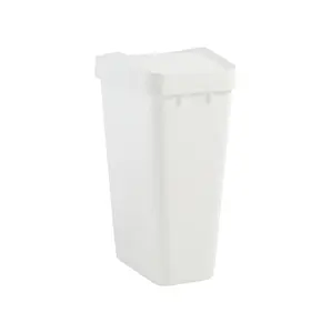 Rubbermaid Swing Top Waste Container for Home and Kitchen, Easy Access Disposal and Slim Modern Trash Can with Lid, 12.2 Gallon Capacity, White
