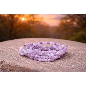 4mm Faceted Natural Lepidolite Crystal Stone Energy Bracelet