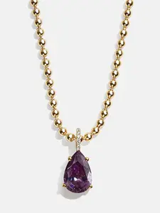 Esther 18K Gold Plated Sterling Silver Birthstone Necklace - Amethyst