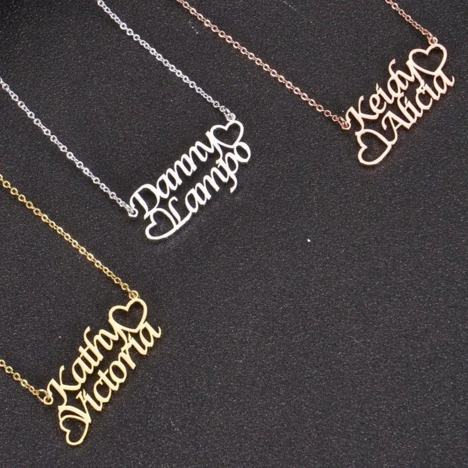 Personalized Couple Name Love Necklace In Multiple Fonts