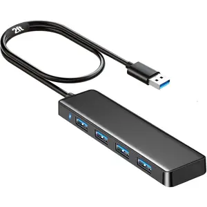 USB 3.0 Hub, USB Hub with 4 USB 3.0 Female Ports, USB Splitter USB Extender for PC, Laptop, Xbox, PS4/5, Flash Drive, HDD, Console, Printer, Camera,Keyborad, Mouse-2ft springtok