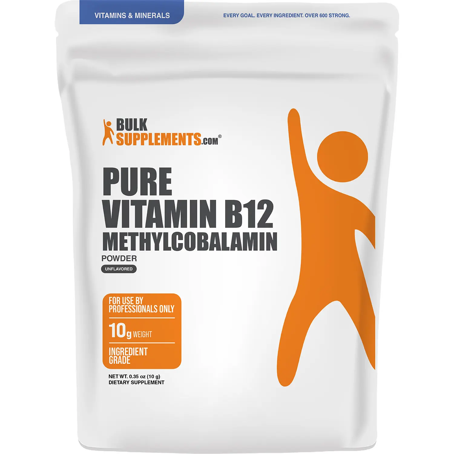 BulkSupplements Pure Methylcobalamin Vitamin B12 Dietary Powder - Energy Production, Hypoallergenic, Hair & Nail Care, Skincare - 10g, Metabolic Health Supplement