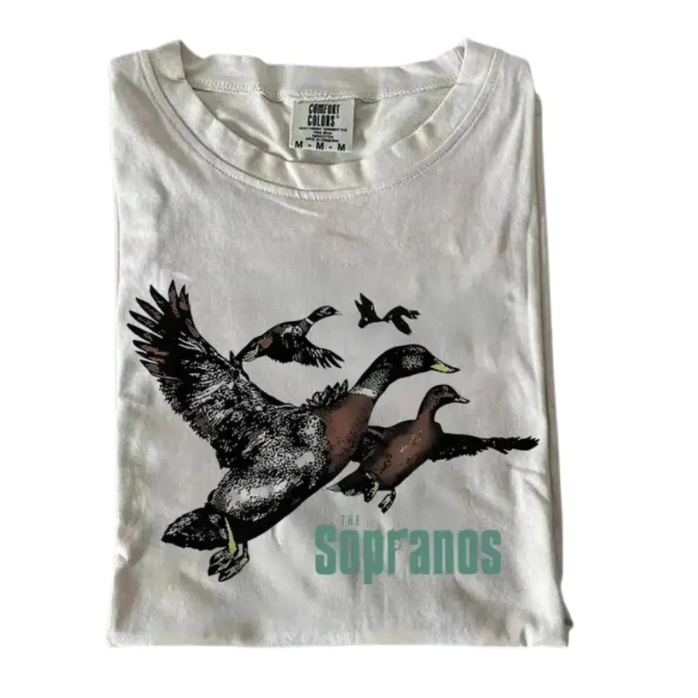 Vintage Tony Soprano Ducks Shirt, The Sopranos ge Wildlife Tee, Retro North Jersey Streetwear, Flying Ducks Graphic Shirt, Movie Fan Gift, Cotton unisex T-shirt, Trendy Shirt