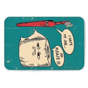 Toilet Paper Bathroom Rug Funny 3D Illusion Doormat Cartoon Digital Printed Non Slip Washable Floor Mat for Bathroom Toilet Kitchen Entryway Novelty Home Decor Gift