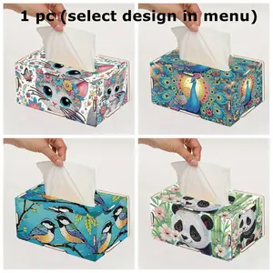 1pc DIY Animals Diamond Art Tissue Boxes Kit, Wood Material Crystal Rhinestone Diamond Painting Tissue Holder for Living Room, Dining Room Table Decor, Gift for Friends and Family, Suitable for Birthday, Wedding, Valentine's Day, Christmas, New Year Party