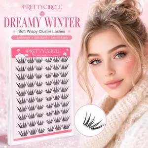 Dreamy Winter 60 Pairs Single Lash False Eyelashes, Lightweight, Voluminous, Curling Segmented Lashes, Beginner Friendly