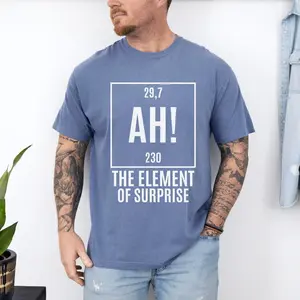 Comfort Colors Project Hail Mary AH! Element of Surprise Ryland Grace Red T-Shirt Chemistry Joke Tee