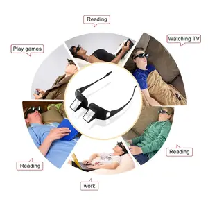 LASH TECH NAIL TECH EYE GLASS Eyeglasses Lazy Reading Glasses Prismatic Periscope Horizontal Glasses Lying down Bed Reading Watching HD Readers Glasses Krokodil