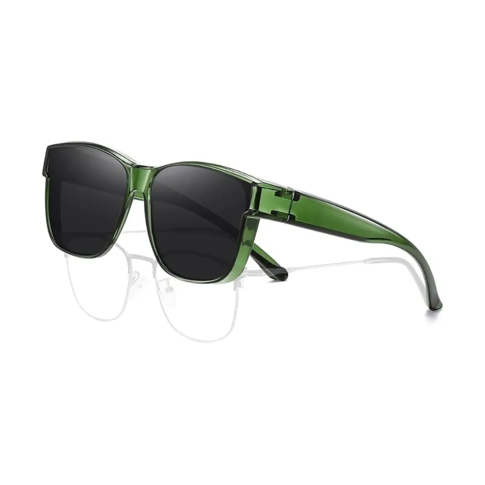 Fit Over Sunglasses for Men and Women, Oversized Square Frame with Polarized TAC Lenses, Lightweight TR90 Plastic for Outdoor Driving, Full Rim, Square Frames, Unisex, Uv400 Shield, 50% Thicker Than Standard Sunglass Lenses, Enhanced Vision
