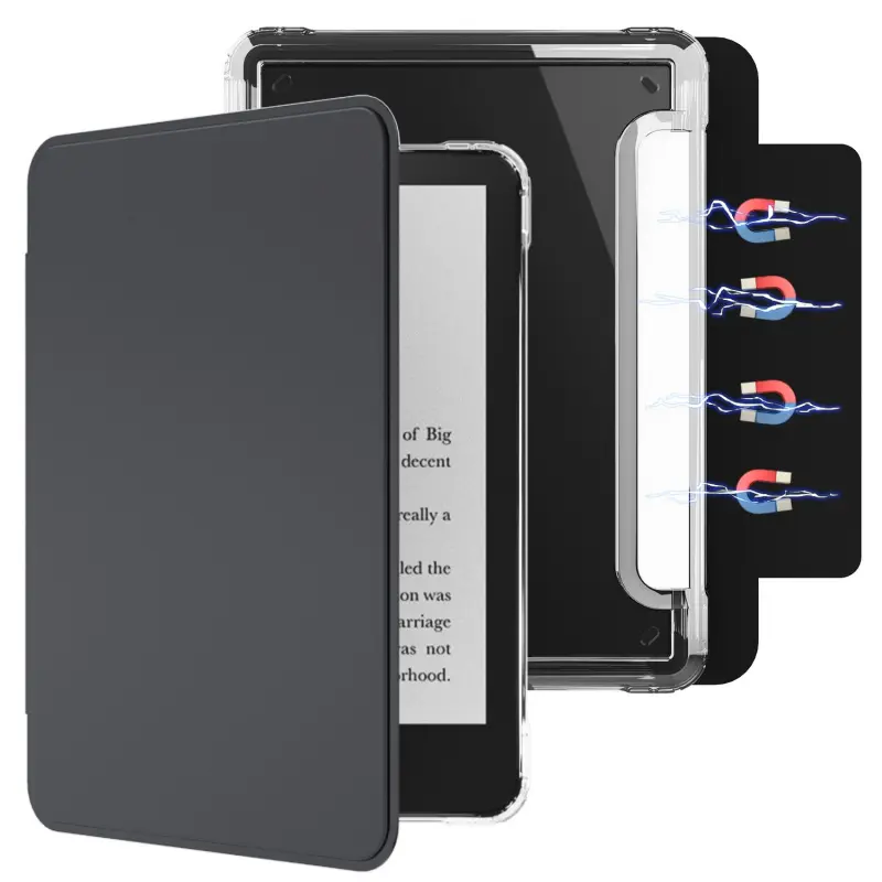 Smart Magnetic Detachable eReader Case for Kindle Paperwhite 12th Gen (K11, KPW1-KPW6) - 3-Handle Shockproof eReader Accessories with Durability, Wireless Compatibility for Portable Ebook Device