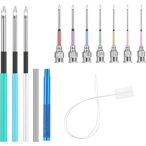 13 PCS Punch Needle Kit Embroidery Punch Needle Tool Punch Needles with Handles Punch Embroidery Kit with 10 Sizes Embroidery Tool Punch for Adults Beginner Cross Stitch DIY Craft