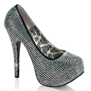 Bordello TEEZE-06R Iridescent Rhinestones Pumps