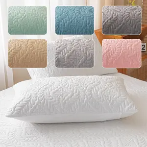 Waterproof Pillowcase, 2 Counts Solid Color Pillow Protector, Breathable Pillow Cover for Home Living Room Bedroom Dormitory Hotel, Durable Bedding Accessories