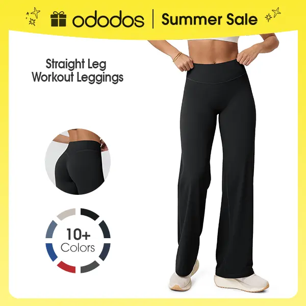 ODODOS Leggings for Women, Buttery Soft Straight Leg Yoga Pants with Hidden Scrunch Butt Lift, High Waist, No Front Seam Athleisure Wear, Leggings Women, Womens Fitness, Athletic Fitted Women's Sports Leggings