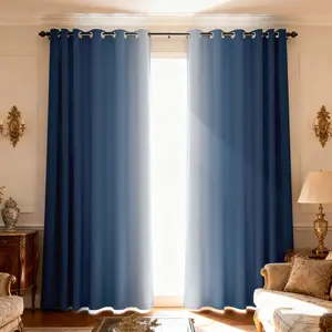 Gradient Blackout Curtains, Thermal Insulated Drapes with Eyelet Top, Easy Install Curtain, Ideal for Bedroom Kitchen Bathroom (2 Panels W84 X L84 Inch)
