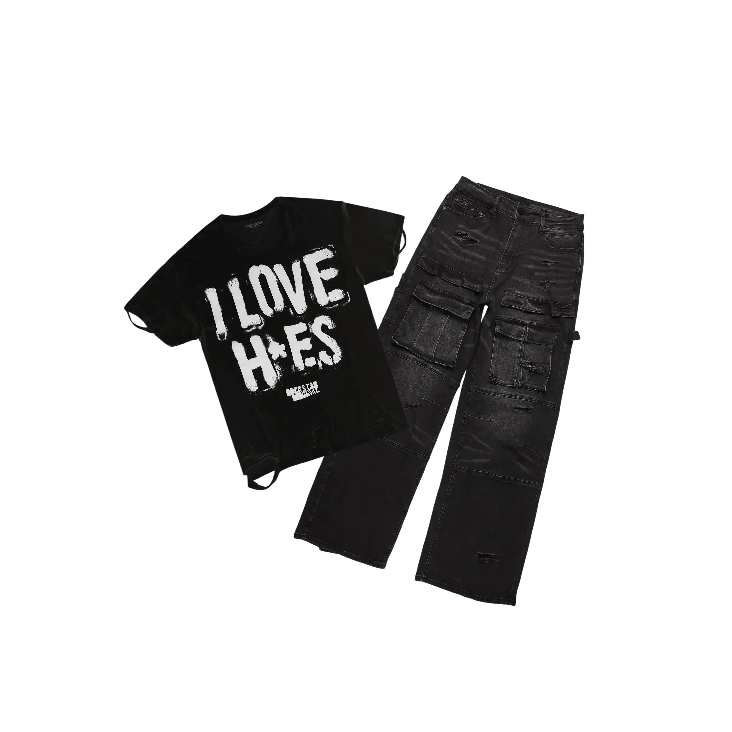 Banyan Black T-Shirt & Burain Baggy Fit Jean Bundle