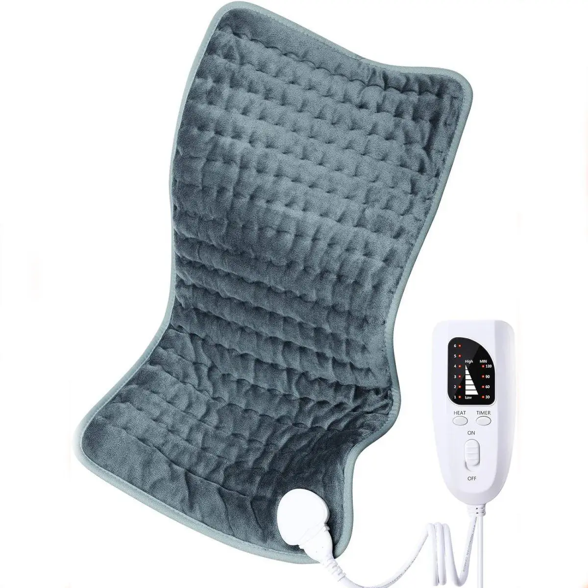 Portable Electric Heating Pad, Electric Massaging Heating Pad for Hip, Neck, Waist, Shoulder, Electric Heating Mat with 6 Heating Settings, 4 Timer Le
