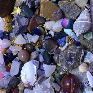 Crystal Confetti scoop includes tumbles, fossils, pendants, charms, crystal chips, cages, sphere holders, mini carvings, and much more!!!