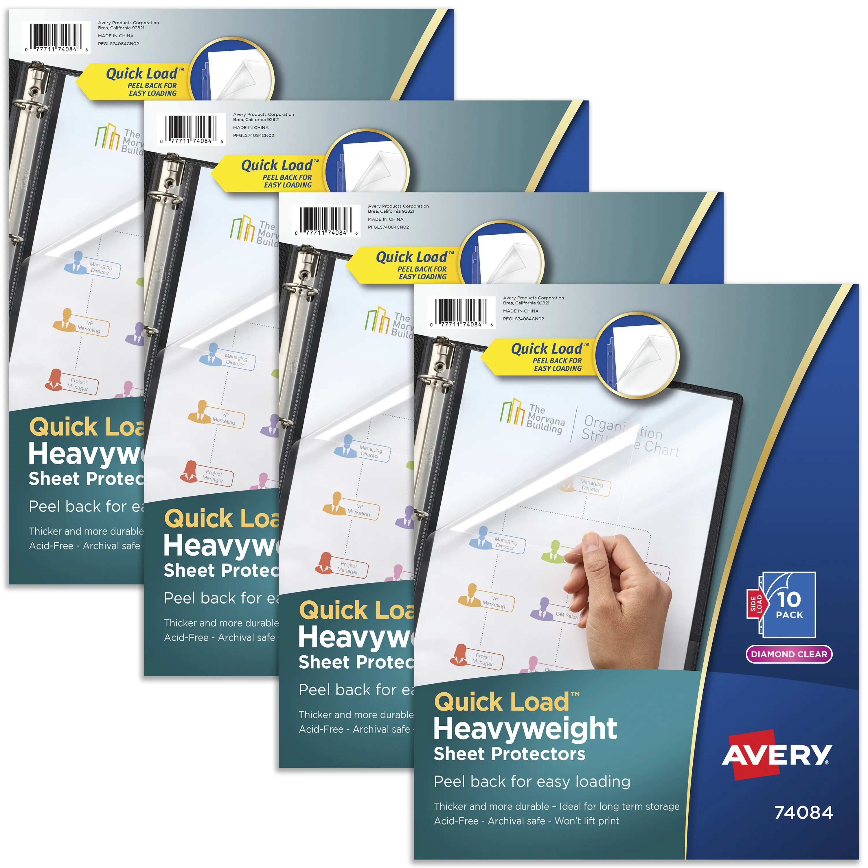 Avery Diamond Clear Page Protectors for 3 Ring Binders, 10 Document Protectors Per Pack, 4 Packs, 40 Protectors Total (74084)