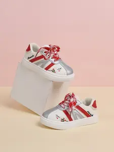 Trendy Girls' Comfortable Embroidered Sneakers, Perfect for School & Outdoor Wear, Stylish Casual Sports Shoes for Kids