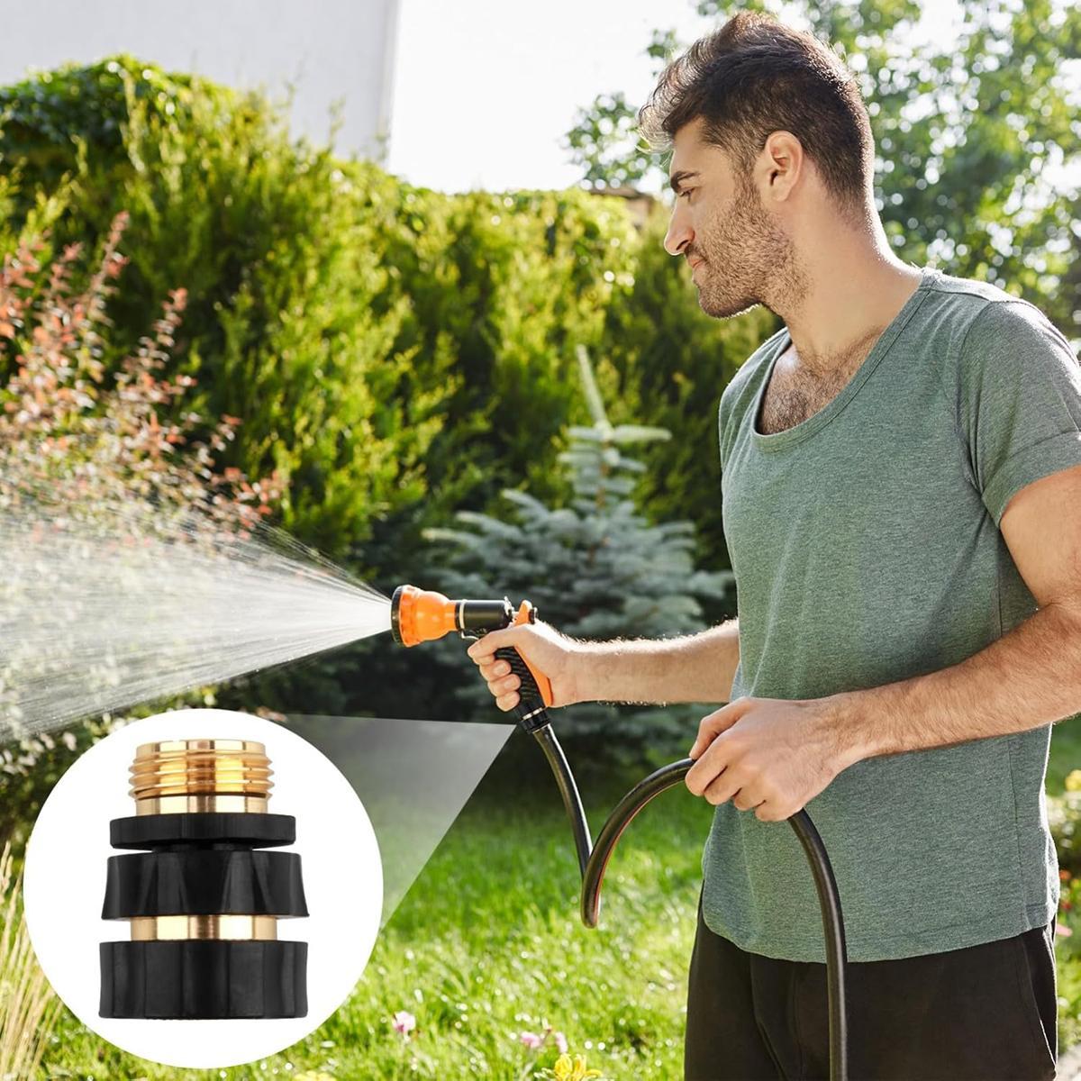 Garden Hose Quick Connector,Male and Female Garden Hose Fitting Quick Connector Rubber Washers Leak Proof Durable Aluminum 6 Set Quick Connect Hose Fittings for Garden Hose Quick Connector with Gasket,3/4 Inch Attachment Quick#MothersDayGift #GiftsForHer