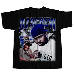 DJ Screw Vintage Rap T-Shirt Hip Hop Graphic Tee Y2K Streetwear Unisex