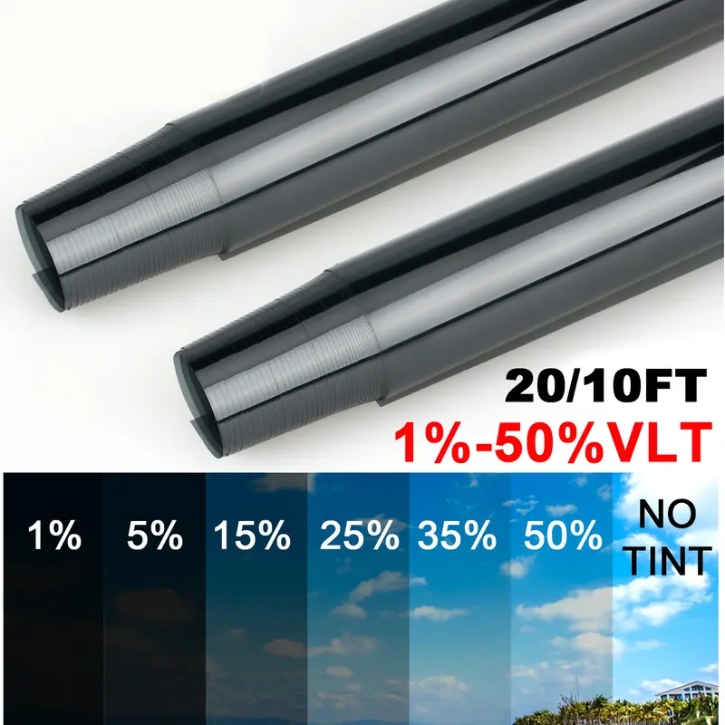300/600CM Car Window Tint Film 1% 5% 15% 20% 25% 35% 50%VLT,Blocks UV/IR Rays, Heat & Glare - Scratch Resistance Car Window Film Roll Car Home Office Glass rear, Car Sun shade
