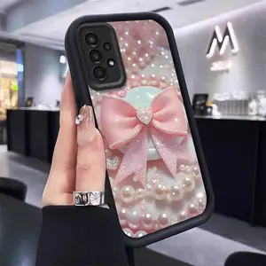 Pink bow pattern phone Suitable For Samsung Galaxy A32 5G Case is suitable For Galaxy A32 5G with TPU Protective Shock proof design perfect for popular Cover