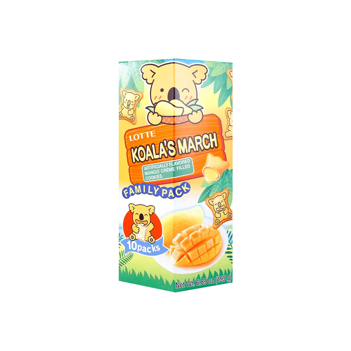 LOTTE Koala's March Mango Cream Filled Cookies - Family Pack 195g | Japanese Snacks