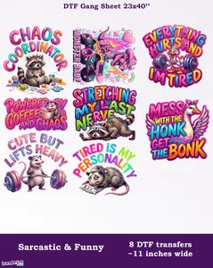 Sarcastic & Funny DTF Gang Sheet