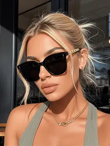 Classic Trendy Women's Square Sunglasses, Perfect for Daily Life, Driving, Shopping, Fashionable Casual Sunglasses