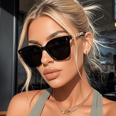 Classic Women's Square Framed Sunglasses, Sun Protective Sunglasses, Perfect for Driving, Shopping and Daily Wear, Fashionable Instagram Style, Trendy Casual Sunglasses