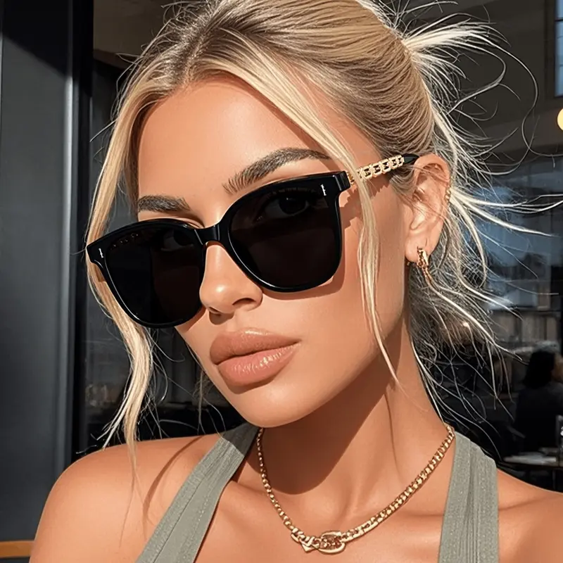 Classic Women's Square Framed Sunglasses, Sun Protective Sunglasses, Perfect for Driving, Shopping and Daily Wear, Fashionable Instagram Style, Trendy Casual Sunglasses